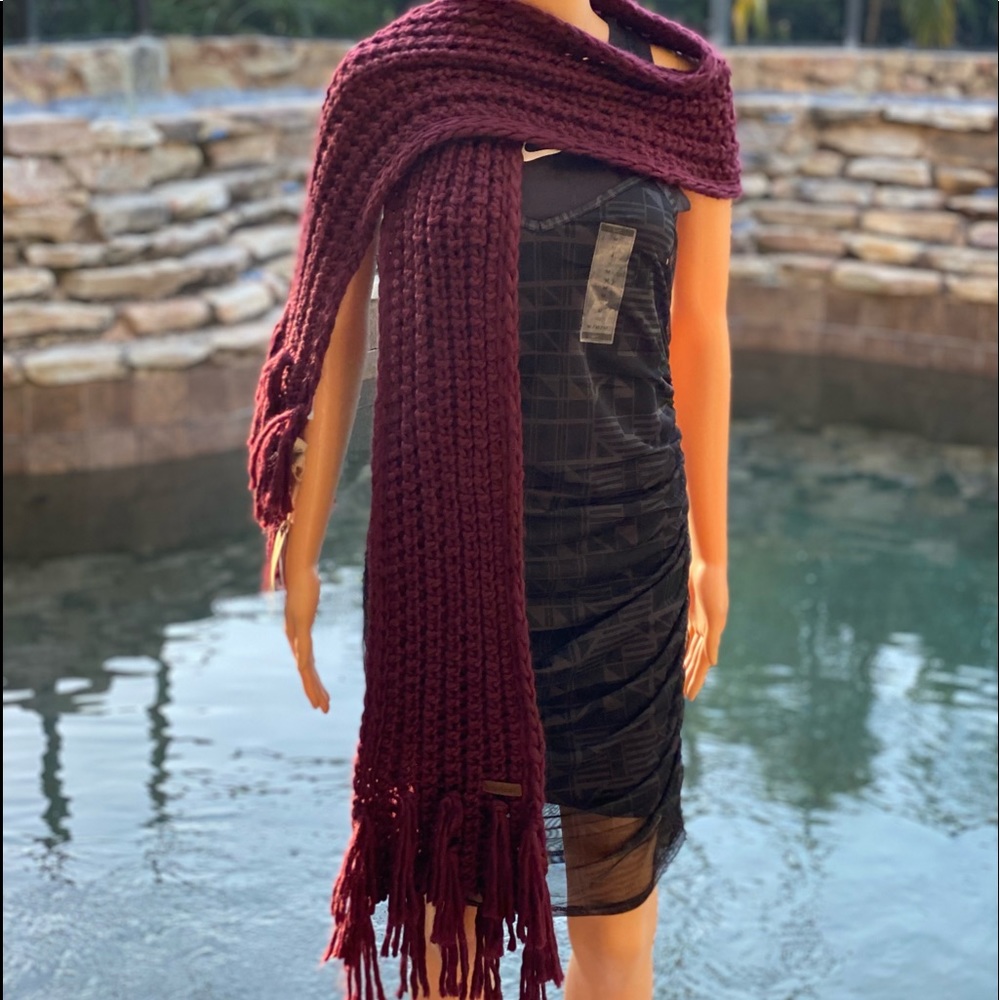 TIMBERLAND KNIT SCARF ONE SIZE BURGUNDY